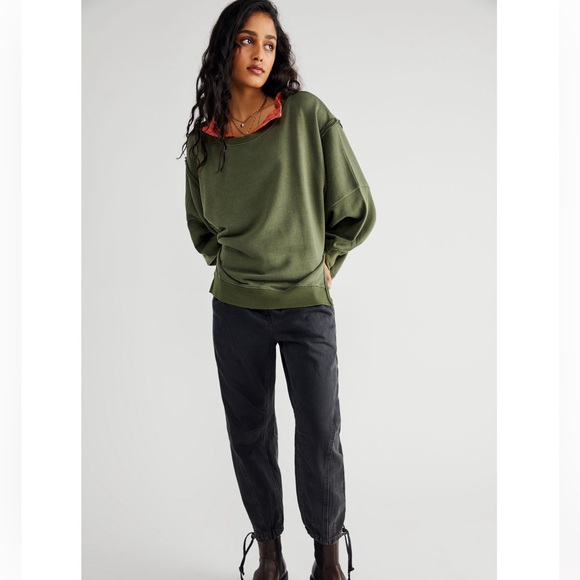 HOST PICK ❣️💚NWOT FREE PEOPLE CAMDEN SWEATSHIRT - Picture 4 of 10